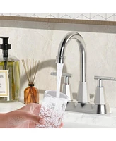 gaomon Brushed Nickel Bathroom Faucets, 4 inch Centerset Brushed Nickel Bathroom Sink Faucet, Brushed Nickel Bathroom Sink Faucet
