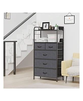 gaomon Dresser For Bedroom With 5 Drawers, Dressers & Chests Of Drawers For Hallway, Entryway, Storage Organizer Unit With Fabric, Sturdy Metal Frame,