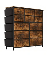 gaomon Dresser For Bedroom With 12 Drawer, Dressers & Chests Of Drawers For Hallway, Entryway, Storage Organizer Unit With Fabric, Sturdy Metal Frame,