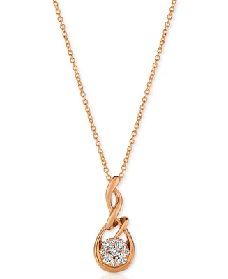 Le Vian Vanilla Diamond Cluster 20" Pendant Necklace (1/6 ct. t.w.) in 14k Rose Gold