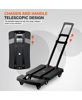 Flynama 330 lbs. Folding Hand Truck, Dolly Cart for Moving, 6 Wheels Telescoping Hand Cart for Travel House Office Moving