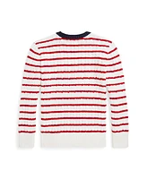 Polo Ralph Lauren Big Boys Striped Cable-Knit Cotton Sweater