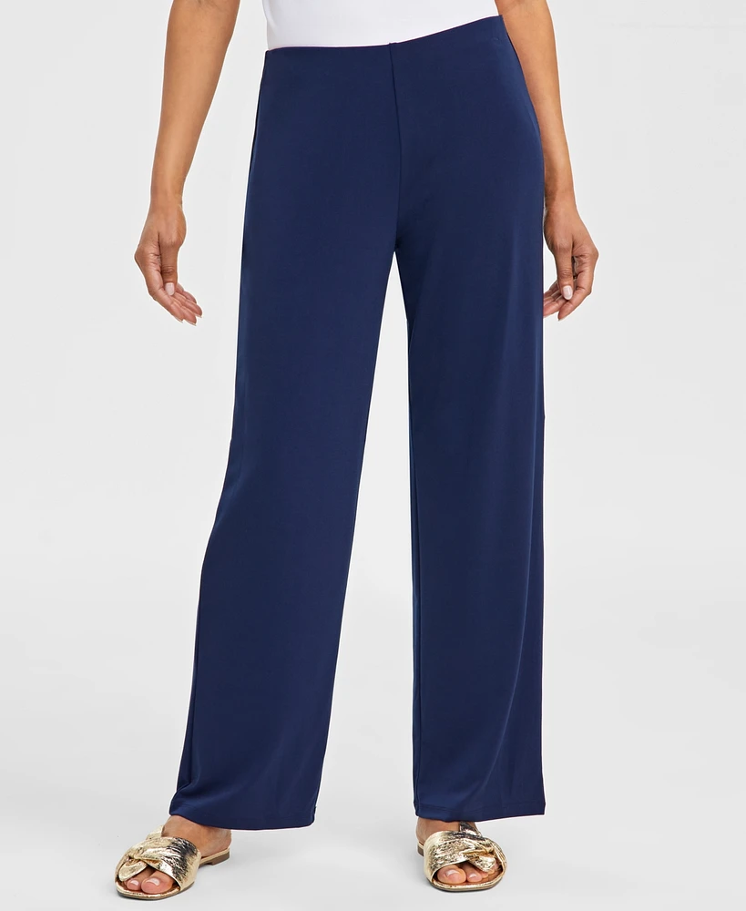 Jm Collection Women's Wide-Leg Pull-On Pants, Regular & Short Lengths, Created for Macy's