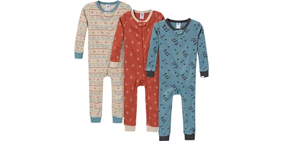 Gerber Baby Boys' Snug Fit Footless Pajamas, 3-Pack, Buffalo
