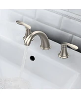gaomon Bathroom Sink Faucet, Faucet for Bathroom Sink, Widespread Brushed Nickel Bathroom Faucet 3 Hole