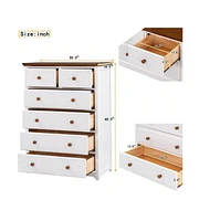 gaomon Wooden Chest With 6 Drawers Wood Rustic Tall Chset Storage Cabinet Dressers Organizer For Bedroom Hallway Living Room