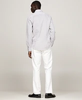 Tommy Hilfiger Men's Dress Casual Slim-Fit Poplin Striped Shirt