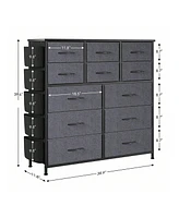 gaomon Dresser For Bedroom With 12 Drawer, Dressers & Chests Of Drawers For Hallway, Entryway, Storage Organizer Unit With Fabric, Sturdy Metal Frame,