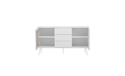 Slickblue Modern Storage Cabinet with 2 Doors and 3 Drawers, Ideal for Living Rooms, Studies, and Entryways