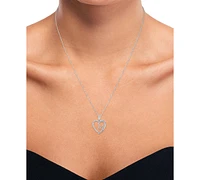 Diamond Accent Horse Heart Pendant Necklace in Sterling Silver, 16" + 2" extender