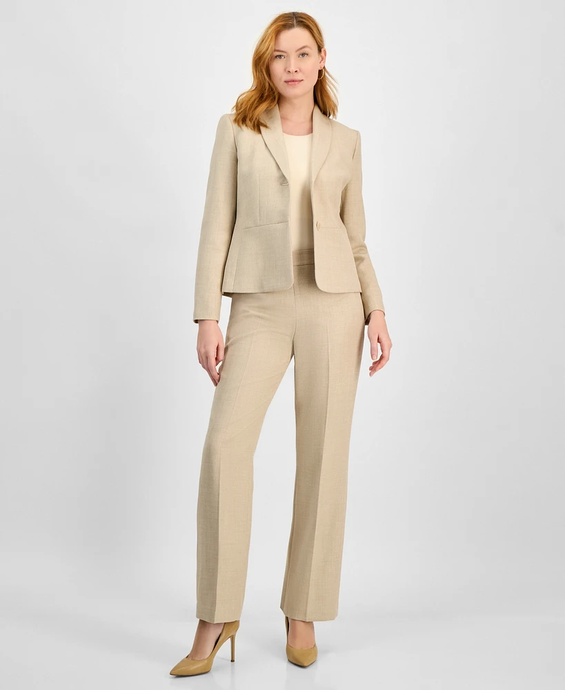 Le Suit Women's Two-Button Shawl Collar Jacket & Side-Zip Pants, Regular Petite