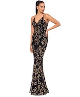 Betsy & Adam Women's Sequin Embellished Sleeveless Gown