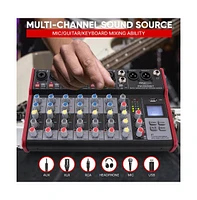 Pyle 8-Channel Bluetooth Studio Dj Mixer with Usb & Phantom Power - PMX848BT