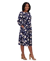 Jessica Howard Petite Floral-Print Gathered-Waist Dress