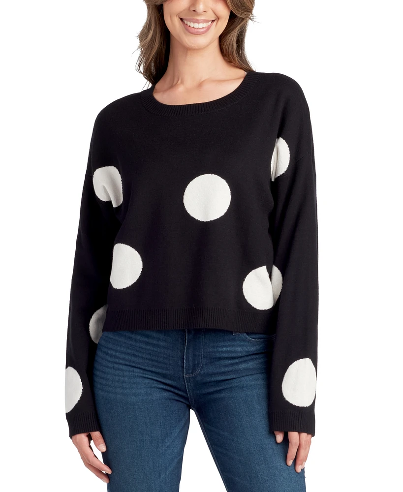 Bcx Juniors' Polka-Dot Cropped Sweater