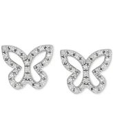 Diamond Butterfly Stud Earrings (1/6 ct. t.w.) in Sterling Silver