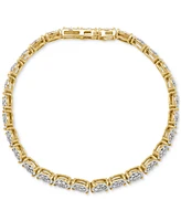 Diamond Cluster Tennis Bracelet (1 ct. t.w.) in 14k Gold-Plated Sterling Silver