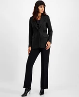 Bar Iii Women's Contrast Tab One-Button Blazer, Created for Macy's