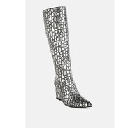 London Rag Bar Zone Tear Shaped Faux Leather Boots