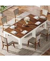 Tribesigns Square Dining Table for 4, 39.4-Inch Farmhouse Wood Kitchen Table Dinner Table for Dining Room, Small Space