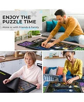 Quokka 1500 Pieces 26.4"x32.3" Puzzle Board, Spinning Jigsaw Puzzle Board with Drawers and Cover