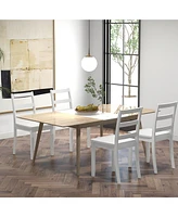Gymax Dining Chairs Set of Wood Dining Room Kitchen Side Chairs for Living Room