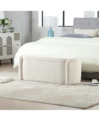 Modern Upholstered Storage Ottoman Bench for Living Room and Bedroom-The Pop Home