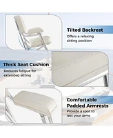 Hongge Portable Aluminum Boat Deck Beach Chair with Cushioned Seat