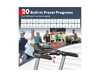 Hongge 4.75 Hp Folding Treadmill with Auto Incline and 20 Preset Programs