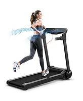 Hongge 3HP Electric Folding Treadmill with Bluetooth Speaker-Silver