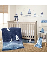 Lambs & Ivy Little Skipper Sailboat & Moon Musical Baby Crib Mobile Soother Toy