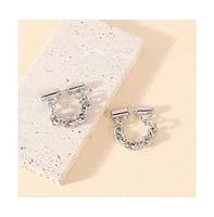 Sohi Women's The Chain Bar Hoop Earrings