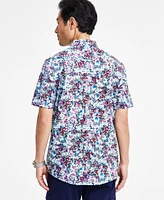 Club Room Men's Poplin Casa Floral Printed Short-Sleeve Shirt, Exclusively at Macy's