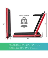 2.25HP 2-in-1 Folding Treadmill – App, Speaker & Remote