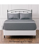 Chanasya Premium Classic Faux Linen Ultra Soft Luxury Textured Bed Sheets 3-Piece Set - Hypoallergenic Polyester