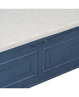 Slickblue Entryway Multifunctional Storage Bench with Safety Hinge for Secure Organization