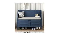 Slickblue Entryway Multifunctional Storage Bench with Safety Hinge for Secure Organization