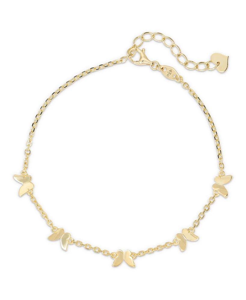 Devata Butterfly Chain Bracelet in 14K Gold, 6.5 in adj to 7.5 in, approx. 2.9 grams