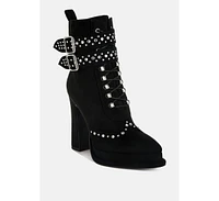 London Rag Punk Nomad Harness Detail Lace Up Boots