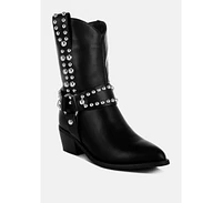 London Rag Altair Studded Harness Detail Boots