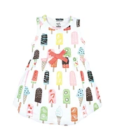 Touched by Nature Toddler Girls Organic Cotton Short-Sleeve and Long-Sleeve Dresses, Popsicle