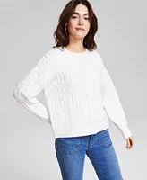 And Now This Women's Pearl-Embellished Cable-Knit Sweater, Exclusively at Macy's