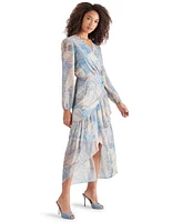 Steve Madden Women's Renata Printed Faux-Wrap Midi Dress