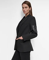 Dkny Women's Ponte Single-Button-Front Twill Blazer