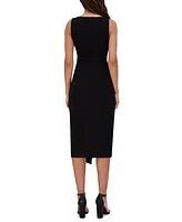 Siena Women's Ruched Side-Twist Sleeveless Midi Dress