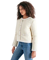 Steve Madden Women's Coppelia Tweed-Trim Puffer Jacket