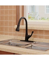 Mondawe pull down kitchen faucet,Matte black