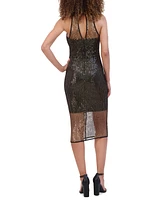 Siena Women's Sequined Mesh Sheath Dress