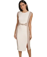 Calvin Klein Women's Jewel-Neck Scuba Crepe Sheath Dress