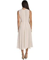 Calvin Klein Women's V-Neck Ruffle-Front Sleeveless Dress